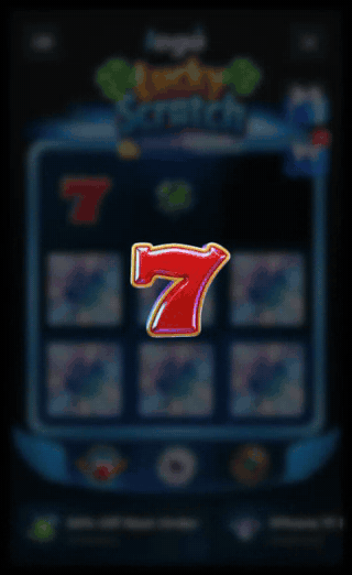 Demo of a Scratch Card revealing the third matching symbol and the prize