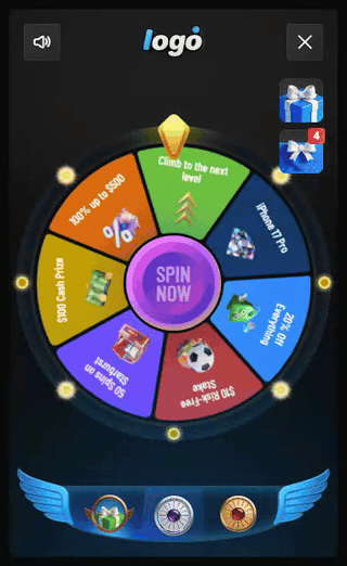 Demo of the Wheel of Fortune advancing to another prize level